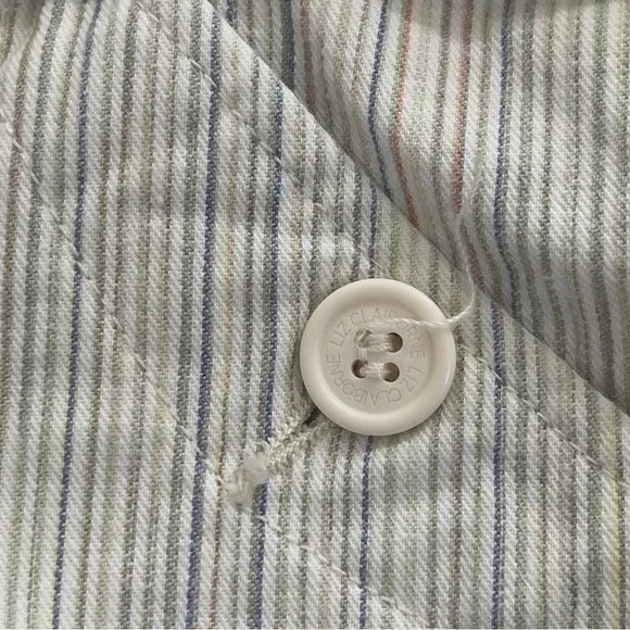 Liz Claiborne Audra Petite Belted Stripped Crop Pants 4P - Picture 6 of 13